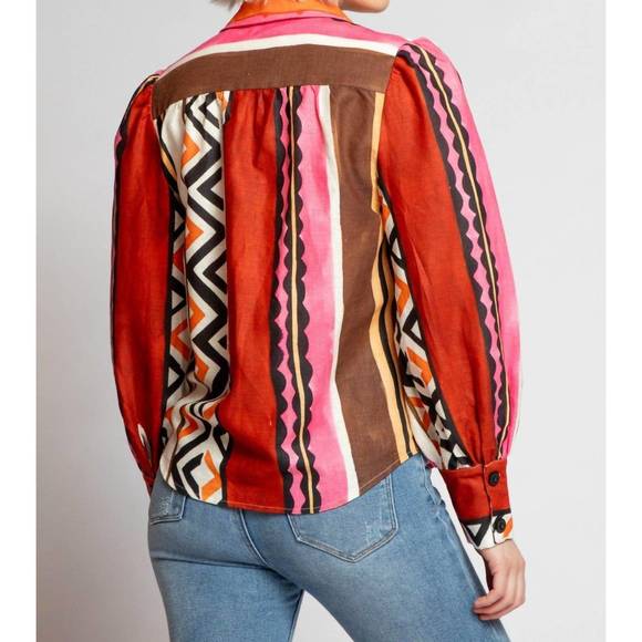 NEW EVA FRANCO lorca blouse in tulum stripe - Picture 3 of 3